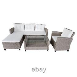 Corner Rattan Sofa Set Outdoor Garden Furniture Patio L-Shaped With Coffee Table