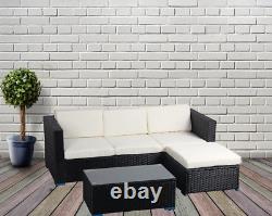 Corner Rattan Sofa Set Outdoor Garden Furniture Patio L-Shaped With Table