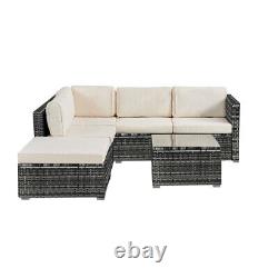 Corner Rattan Sofa Set Outdoor Garden Furniture Patio L-Shaped With Table 190Cm