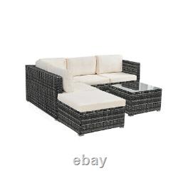 Corner Rattan Sofa Set Outdoor Garden Furniture Patio L-Shaped With Table 190Cm