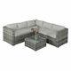 Corner Rattan Sofa Set Outdoor Garden Furniture Patio L-shaped With Table 192cms