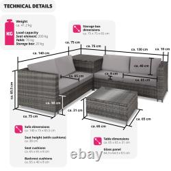 Corner Sofa Garden Furniture Rattan Set Patio Metal Table and Chairs Storage Box