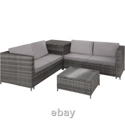 Corner Sofa Garden Furniture Rattan Set Patio Metal Table and Chairs Storage Box