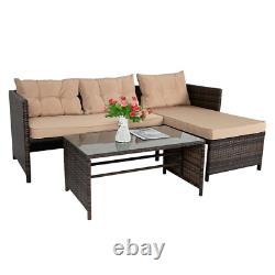 Corner Sofa Rattan Garden Furniture Set Outdoor 3 Seater Patio L Shape Lounger