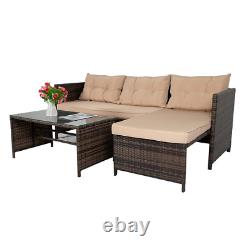 Corner Sofa Rattan Garden Furniture Set Outdoor 3 Seater Patio L Shape Lounger