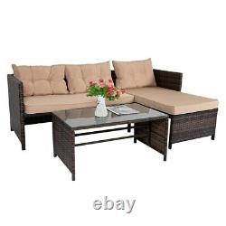 Corner Sofa Rattan Garden Furniture Set Outdoor 3 Seater Patio L Shape Lounger