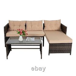 Corner Sofa Rattan Garden Furniture Set Outdoor 3 Seater Patio L Shape Lounger