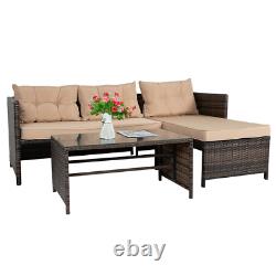 Corner Sofa Rattan Garden Furniture Set Outdoor 3 Seater Patio L Shape Lounger