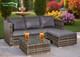 Corner Sofa Rattan Garden L-shaped 4 Seater Furniture Set Indoor & Outdoor Patio