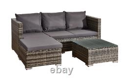 Corner Sofa Rattan Garden L-Shaped 4 Seater Furniture Set Indoor & Outdoor Patio