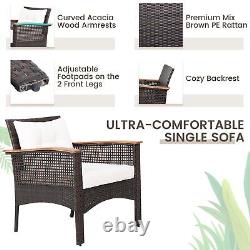 Costway 3 Pcs Patio Sofa Furniture Set Outdoor Garden PE Rattan conversation Set