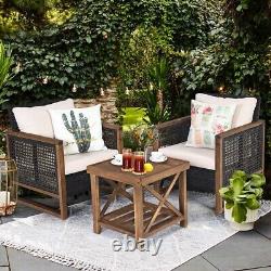 Costway 3PCS Patio Furniture Set Outdoor Garden Conversation Set with Cushions