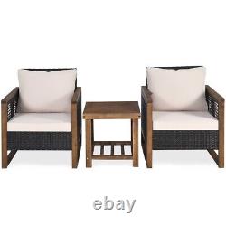 Costway 3PCS Patio Furniture Set Outdoor Garden Conversation Set with Cushions