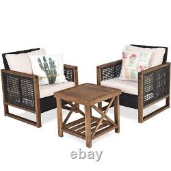 Costway 3PCS Patio Furniture Set Outdoor Garden Conversation Set with Cushions