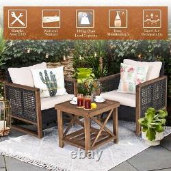 Costway 3PCS Patio Furniture Set Outdoor Garden Conversation Set with Cushions