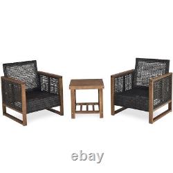 Costway 3PCS Patio Furniture Set Outdoor Garden Conversation Set with Cushions