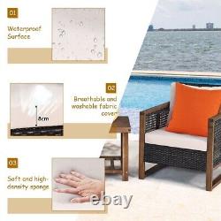 Costway 3PCS Patio Furniture Set Outdoor Garden Conversation Set with Cushions