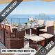 Cube Rattan Garden Furniture Set Chairs Sofa Table Outdoor Patio Wicker 8 Brown