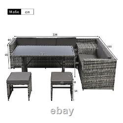 Cube Rattan Garden Furniture Set Sofa Dining Table Outdoor Patio Wicker 7 Seater