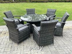 Dark Grey Mix Rattan Garden Furniture Dining Sets Outdoor Patio