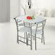 Dining Table And 2 Chairs Set Mdf Metal Legs Shelf Kitchen Desk Furniture