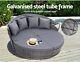 Evre Bali Mixed Grey 3 Piece Modular Round Rattan Wicker Patio Garden Furniture