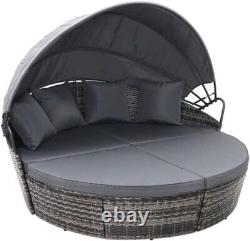 EVRE Bali Mixed Grey 3 Piece Modular Round Rattan Wicker Patio Garden Furniture