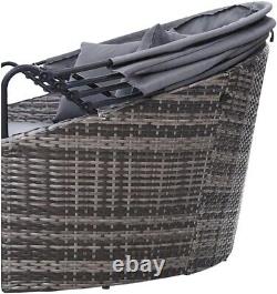 EVRE Bali Mixed Grey 3 Piece Modular Round Rattan Wicker Patio Garden Furniture