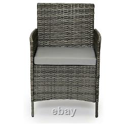 EVRE Grey Madrid Rattan Garden Seating & Table Furniture Patio Set