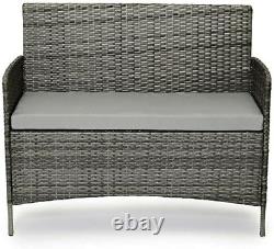 EVRE Grey Rattan Garden Furniture Set Patio Conservatory Balcony Indoor Outdoor