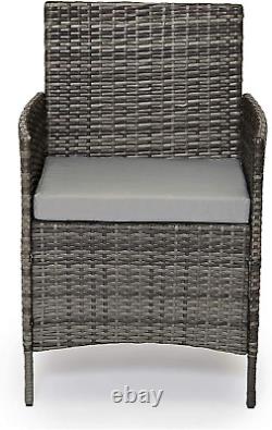 EVRE Grey Rattan Garden Furniture Set Patio Conservatory Balcony Indoor Outdoor