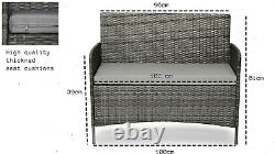 EVRE Grey Rattan Garden Furniture Set Patio Conservatory Balcony Indoor Outdoor