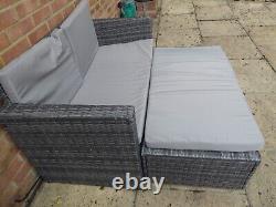 Evre Rattan Patio garden furniture grey love bed 2 seater used buyer collects