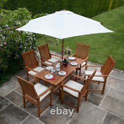 Extending Dining Table and Chairs Set 1.2m-1.6m Outdoor Garden Patio Furniture