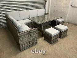 FREE DELIVERY Outdoor Rattan Garden Furniture Dining Set Table Patio Sofa Grey