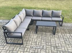 Fimous Aluminium Outdoor Garden Furniture Set Patio Corner Sofa Coffee Table Set