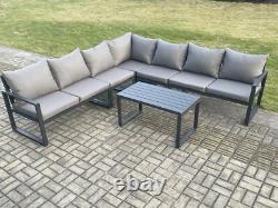 Fimous Aluminium Outdoor Garden Furniture Set Patio Corner Sofa Coffee Table Set