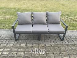 Fimous Aluminum Garden Furniture Patio Outdoor Sofa Coffee Table Chairs Set Grey