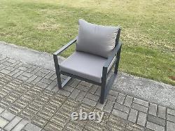 Fimous Aluminum Garden Furniture Patio Outdoor Sofa Coffee Table Chairs Set Grey