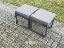 Fimous Aluminum Garden Furniture Patio Outdoor Sofa Coffee Table Chairs Set Grey