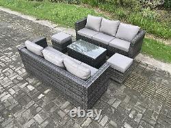 Fimous Outdoor Rattan Garden Furniture Set Patio Sofa Set with Side Coffee Table