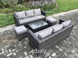 Fimous Outdoor Rattan Garden Furniture Set Patio Sofa Set with Side Coffee Table