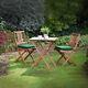 Folding Garden Table & Chairs Patio By Plant Theatre Solid Wood Furniture
