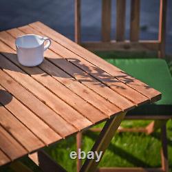 Folding Garden Table & Chairs Patio by Plant Theatre Solid Wood Furniture