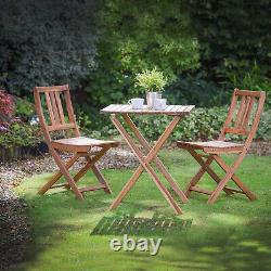 Folding Garden Table & Chairs Patio by Plant Theatre Solid Wood Furniture