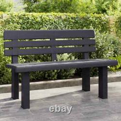 Garden Bench Two Seater with Backrest Outdoor Patio Furniture