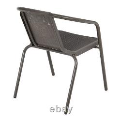 Garden Bistro Patio Furniture Set Folding Table Chairs Rattan Decor Weatherproof