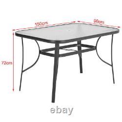 Garden Bistro Patio Furniture Set Glass Top Table Chairs Outdoor Indoor Rattan