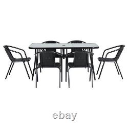 Garden Bistro Patio Furniture Table Chairs Outdoor Indoor Rattan Folding Chair