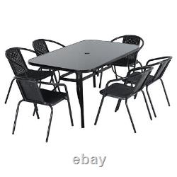 Garden Bistro Patio Furniture Table Chairs Outdoor Indoor Rattan Folding Chair